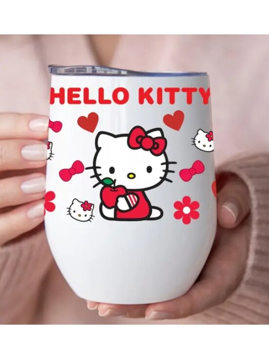Hello Kitty Other - Hello Kitty 12oz Stainless Steel Tumbler – Cute Hearts Insulated Cup with Lid